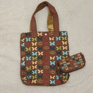 Butterfly Tote And Wristlet